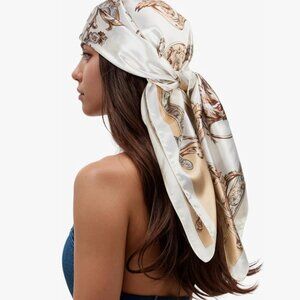 Luxe Printed Head Scarf for Women – Silky Soft Square Scarf (35")